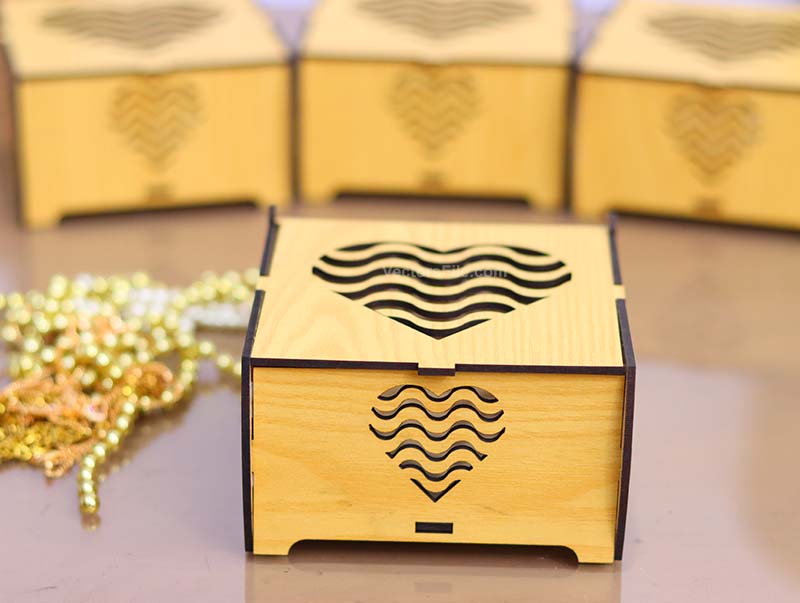 Laser Cut Wooden Jewelry Box Chocolate Box Christmas Gift Box Idea