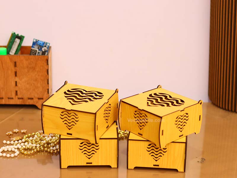 Laser Cut Wooden Jewelry Box Chocolate Box Christmas Gift Box Idea