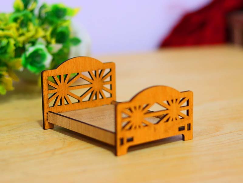 Laser Cut Dollhouse Furniture Plans Miniature Bed Design