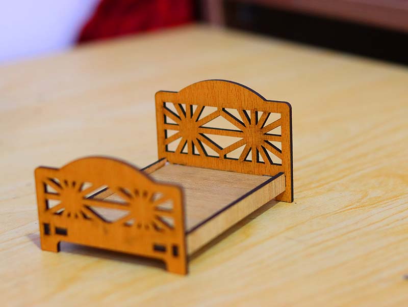 Laser Cut Dollhouse Furniture Plans Miniature Bed Design