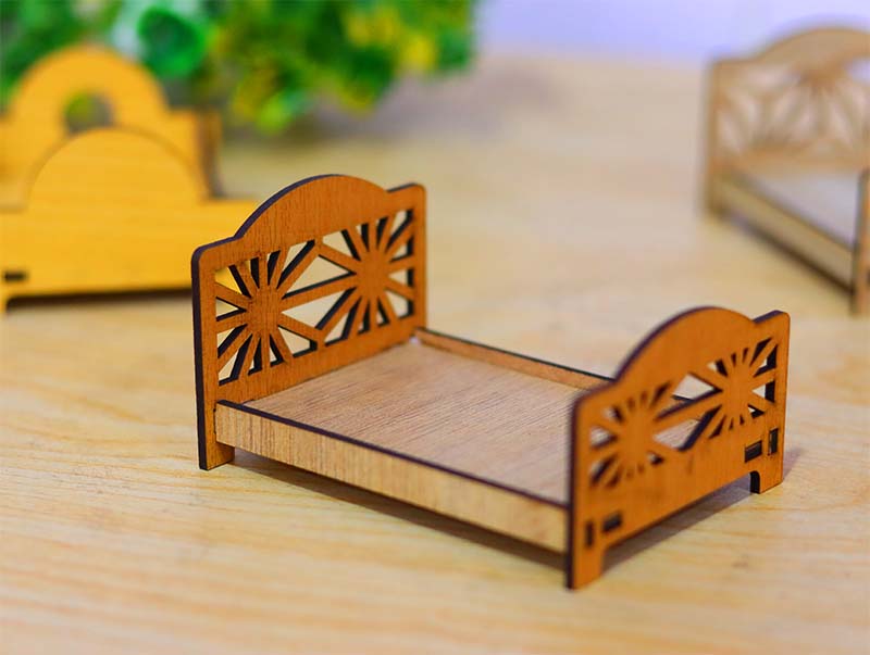 Laser Cut Dollhouse Furniture Plans Miniature Bed Design