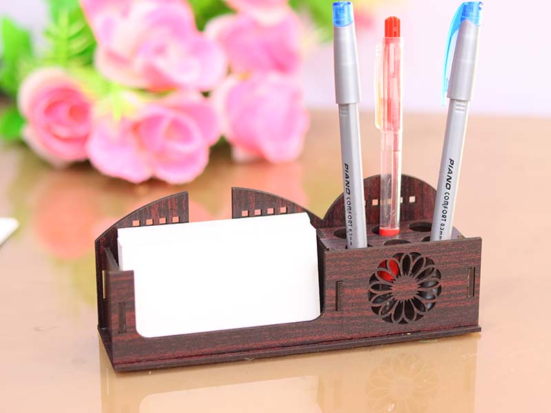 Laser Cut Desk Organizer Pen Stand Visiting Card Holder