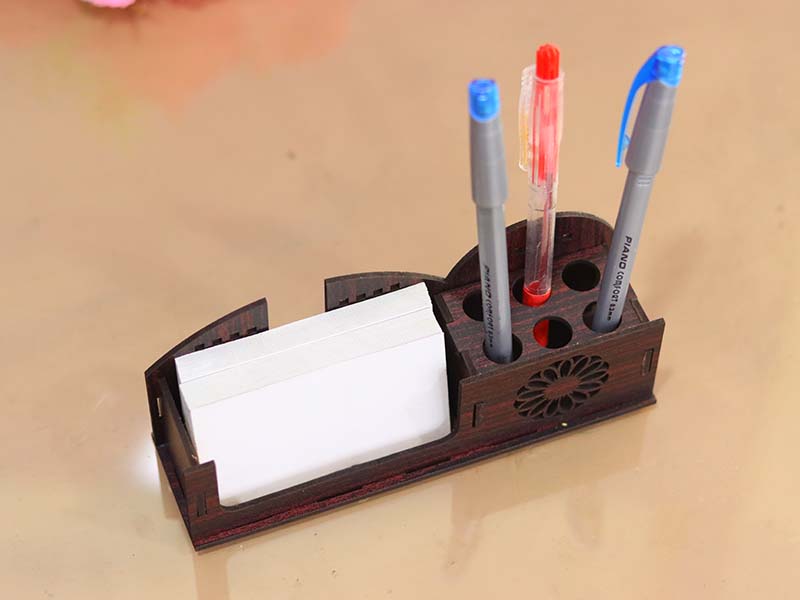 Laser Cut Desk Organizer Pen Stand Visiting Card Holder