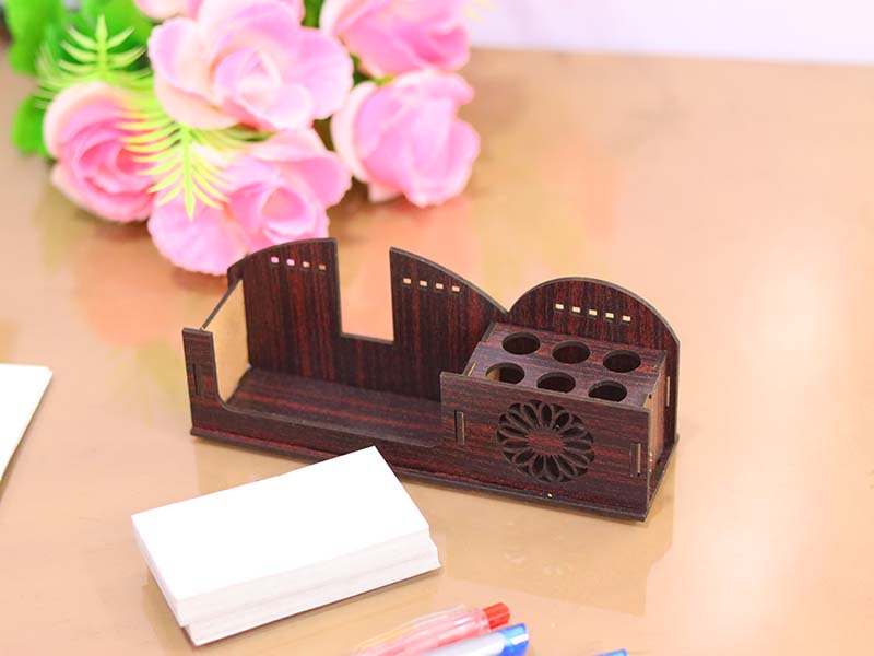 Laser Cut Desk Organizer Pen Stand Visiting Card Holder