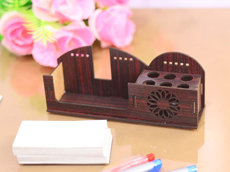 Laser Cut Desk Organizer Pen Stand Visiting Card Holder