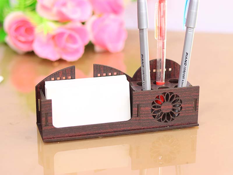 Laser Cut Desk Organizer Pen Stand Visiting Card Holder