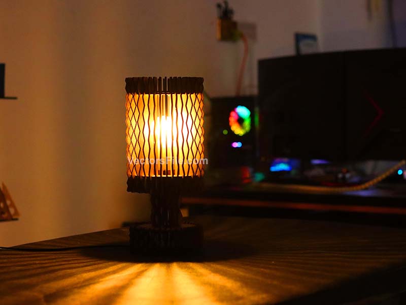 Laser Cut Wave Pattern Lamp Shade Table Lamp Design