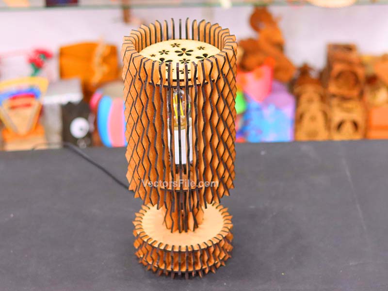 Laser Cut Wave Pattern Lamp Shade Table Lamp Design