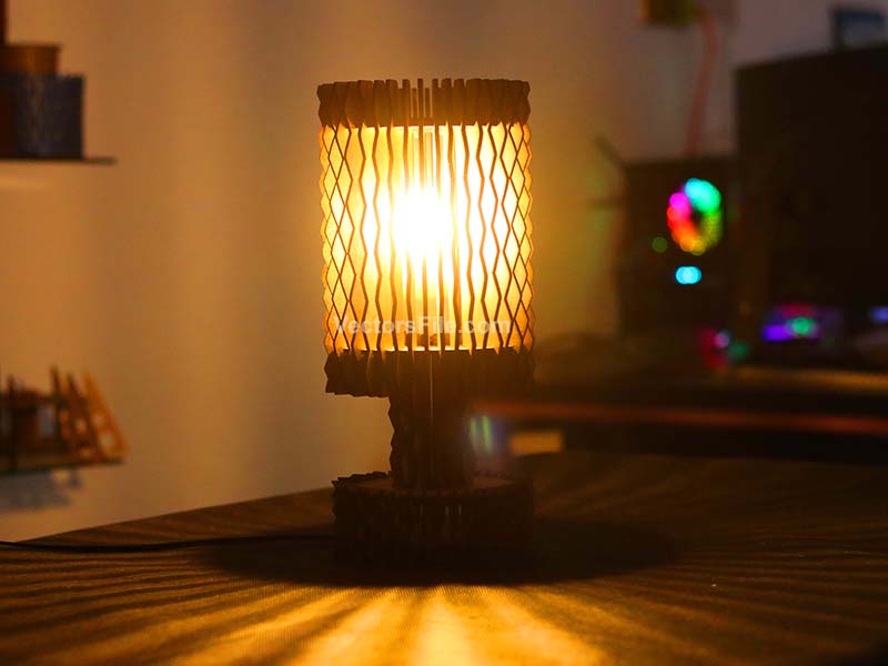 Laser Cut Wave Pattern Lamp Shade Table Lamp Design