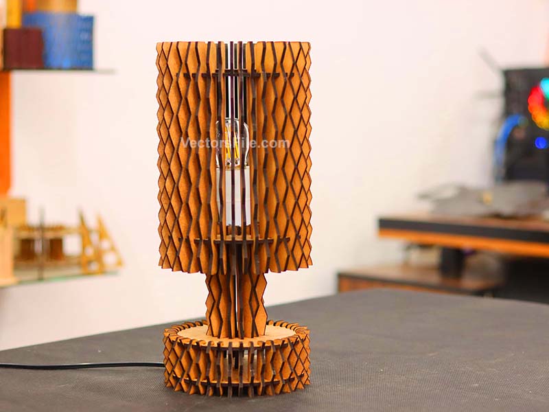 Laser Cut Wave Pattern Lamp Shade Table Lamp Design