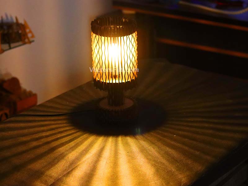 Laser Cut Wave Pattern Lamp Shade Table Lamp Design