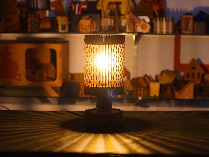 Laser Cut Wave Pattern Lamp Shade Table Lamp Design