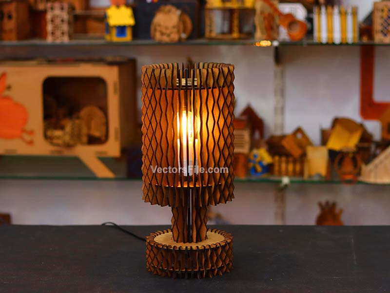 Laser Cut Wave Pattern Lamp Shade Table Lamp Design