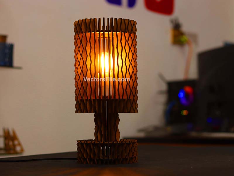 Laser Cut Wave Pattern Lamp Shade Table Lamp Design