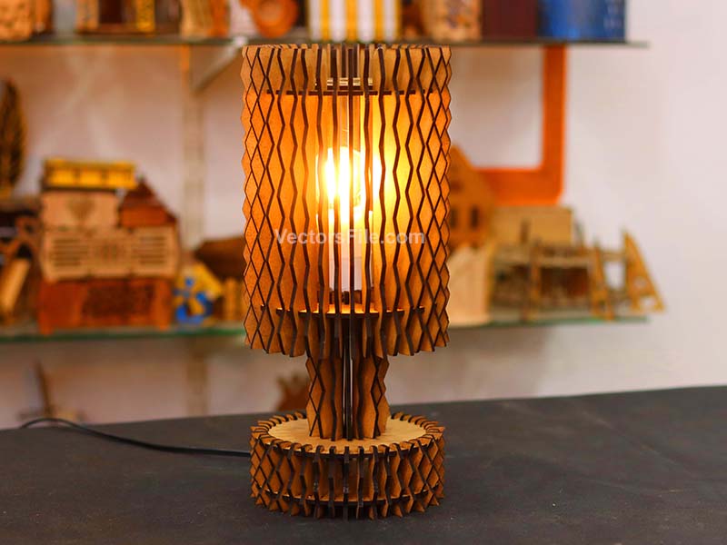 Laser Cut Wave Pattern Lamp Shade Table Lamp Design