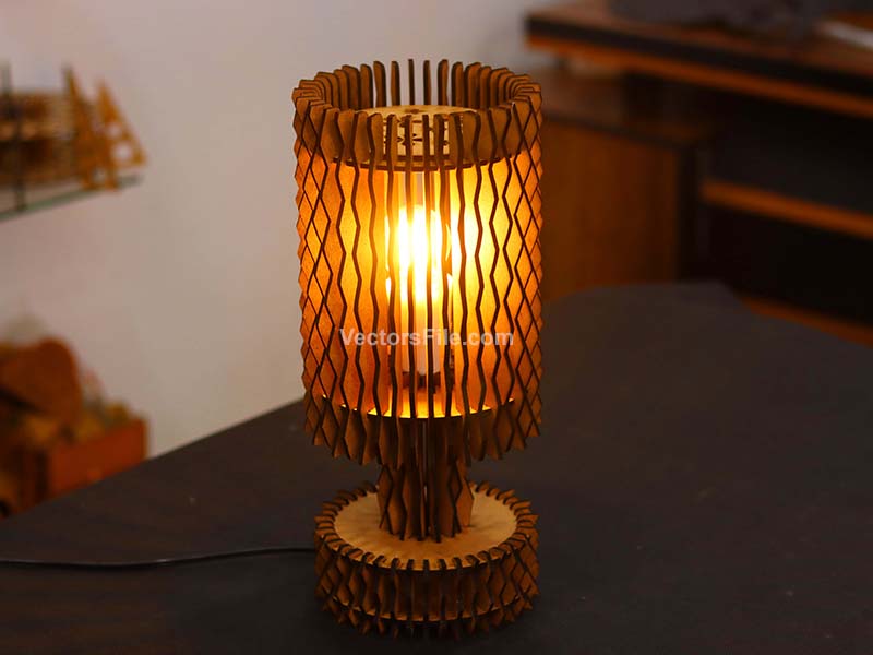 Laser Cut Wave Pattern Lamp Shade Table Lamp Design