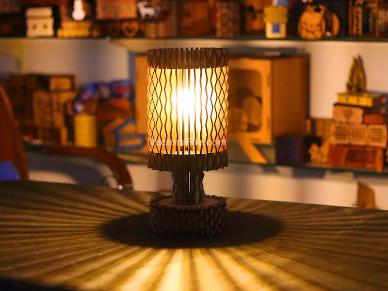 Laser Cut Wave Pattern Lamp Shade Table Lamp Design