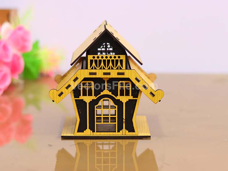 Laser Cut Dollhouse Plans Miniature House Tealight House Model