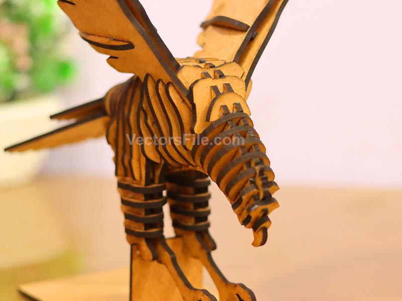 Laser Cut 3D Puzzle Eagle Toy Model with Stand Decoration