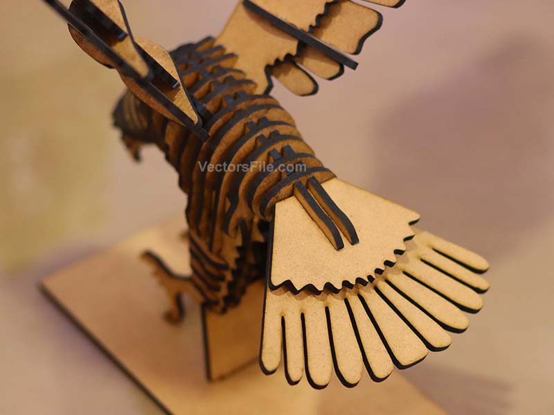 Laser Cut 3D Puzzle Eagle Toy Model with Stand Decoration