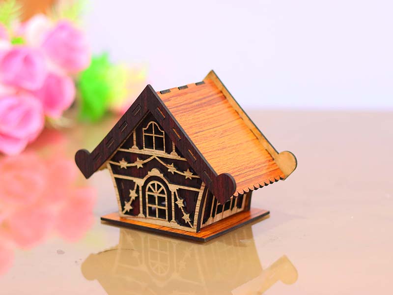 Laser Cut Tealight House Design Tealight Candle Holder