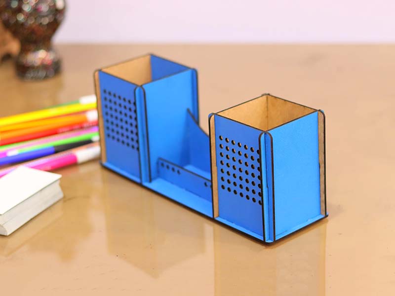 Laser Cut Pen Holder Template Office Desk Organizer