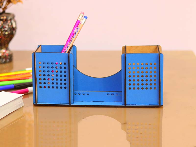 Laser Cut Pen Holder Template Office Desk Organizer