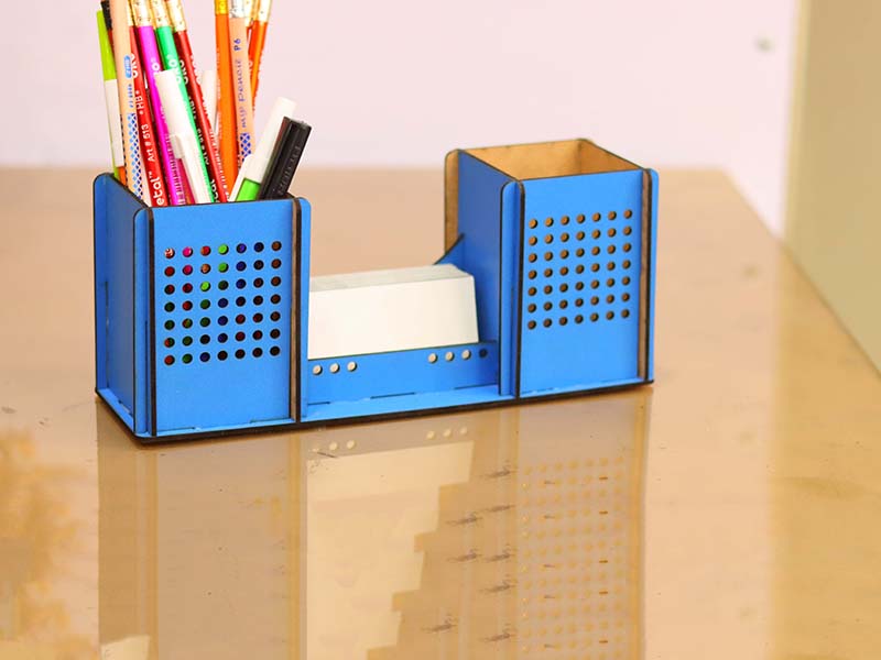 Laser Cut Pen Holder Template Office Desk Organizer