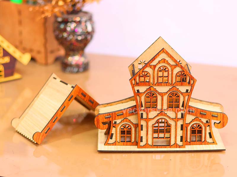 Laser Cut Christmas Houses Tealight Holder Wooden House Design