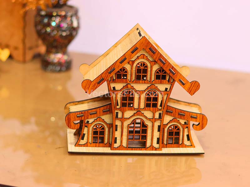 Laser Cut Christmas Houses Tealight Holder Wooden House Design