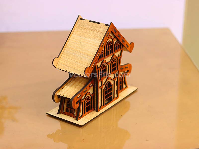 Laser Cut Christmas Houses Tealight Holder Wooden House Design