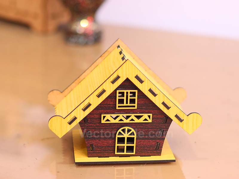 Laser Cut Christmas House Tealight House Design LED Night Light