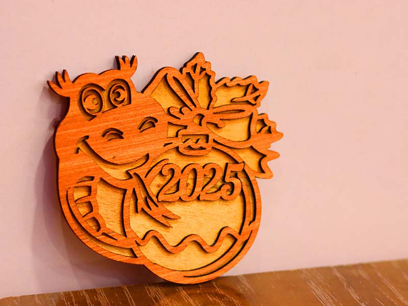 Laser Cut Baby Snake Happy New Year 2025 Christmas Ornament