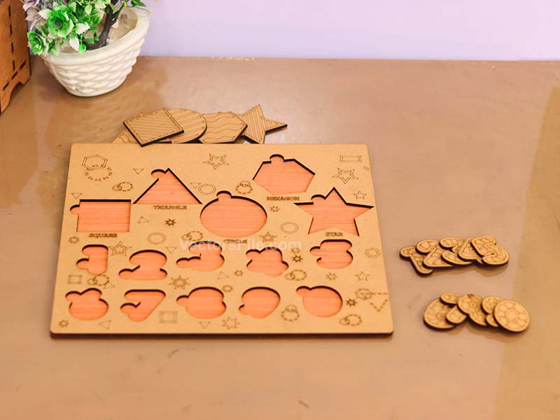 Laser Cut Montessori Educational Puzzle Diagram and Number Puzzle