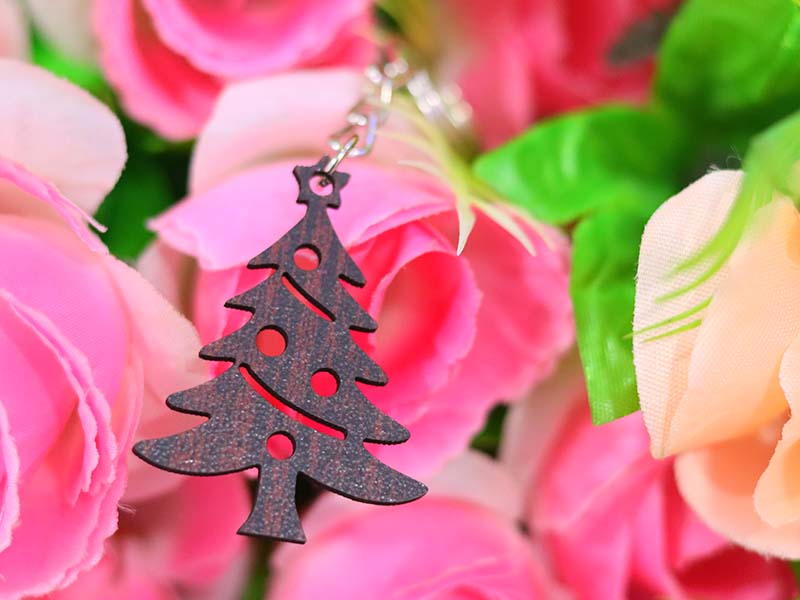 Laser Cut Christmas Tree Keychain Design Ideas