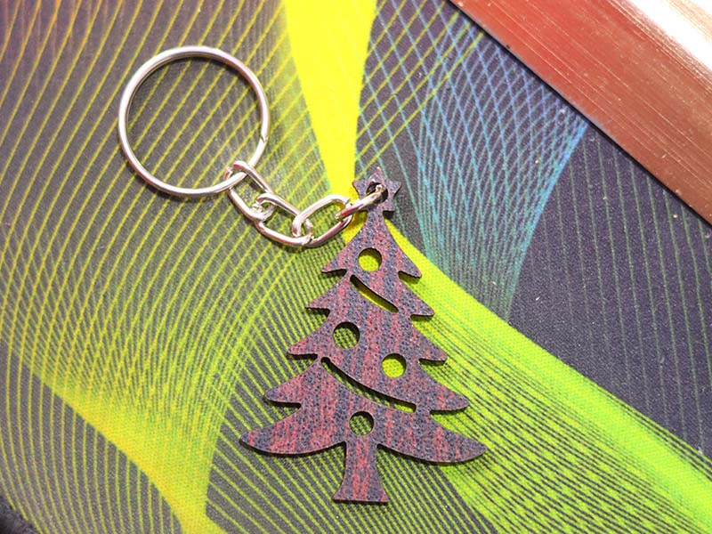 Laser Cut Christmas Tree Keychain Design Ideas