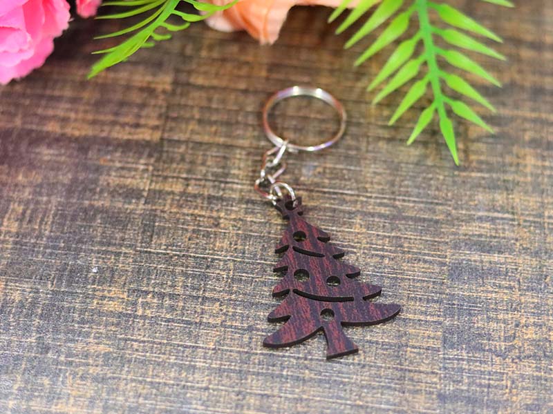 Laser Cut Christmas Tree Keychain Design Ideas