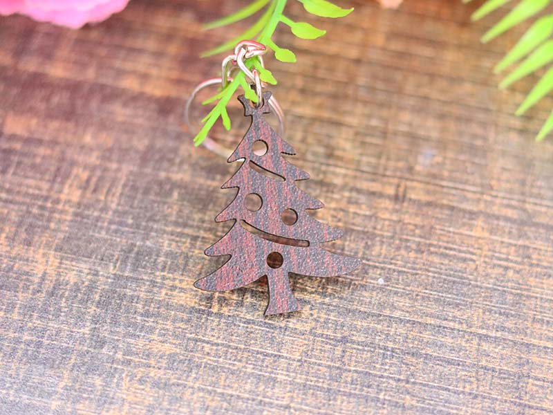 Laser Cut Christmas Tree Keychain Design Ideas