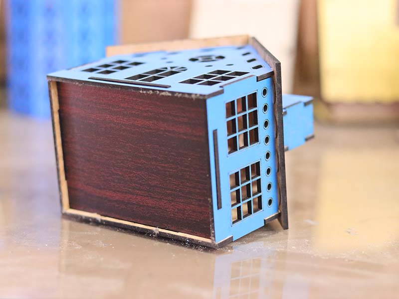 Laser Cut Tealight LED Candle Holder House Template