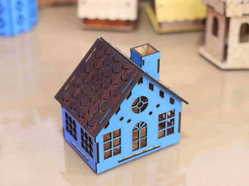 Laser Cut Tealight LED Candle Holder House Template