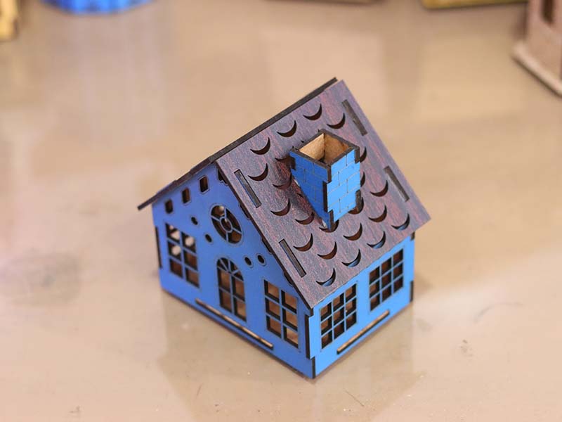 Laser Cut Tealight LED Candle Holder House Template