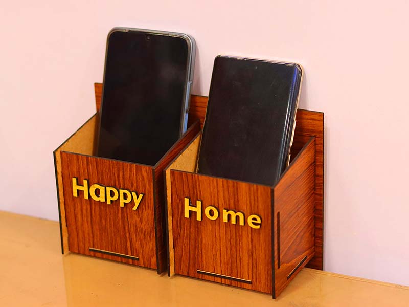 Laser Cut Phone Docking Station Wall Mounted Mobile Holder