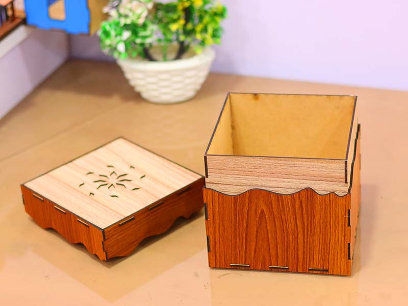 Laser Cut Storage Box Template Wood Packaging Box