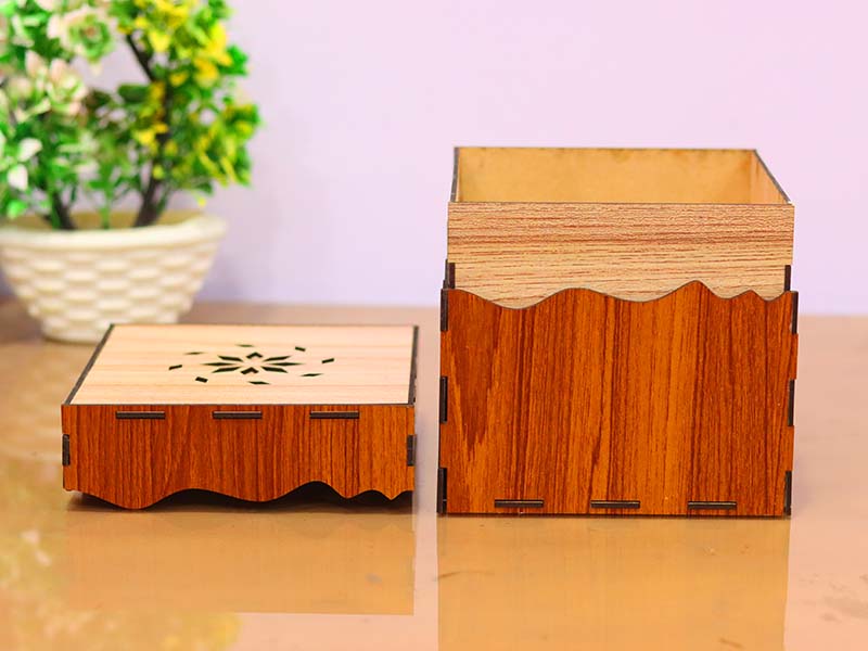 Laser Cut Storage Box Template Wood Packaging Box