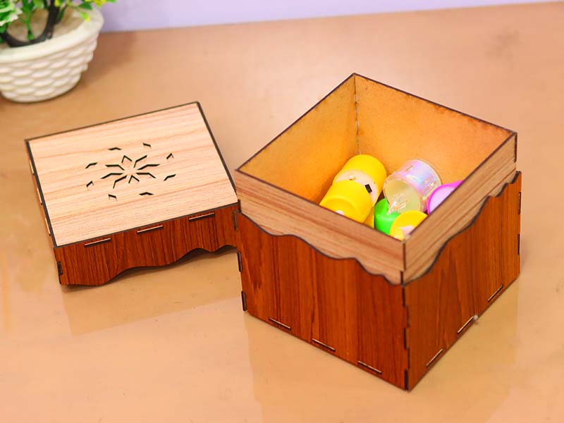 Laser Cut Storage Box Template Wood Packaging Box