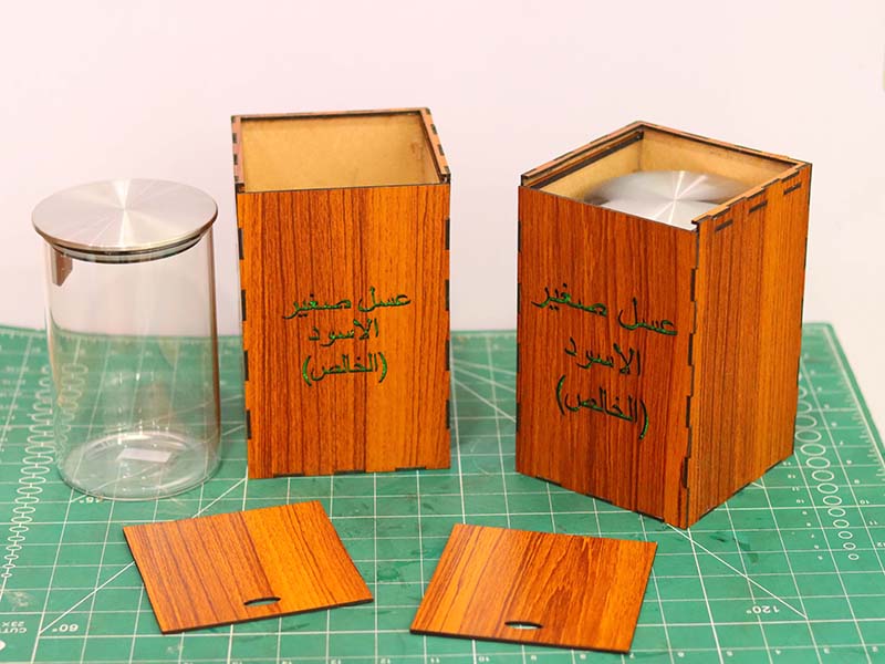 Laser Cut Packaging Box Storage Box Honey Jar Box Design