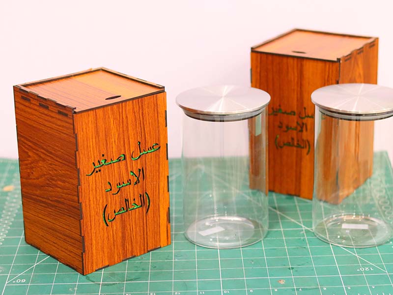 Laser Cut Packaging Box Storage Box Honey Jar Box Design