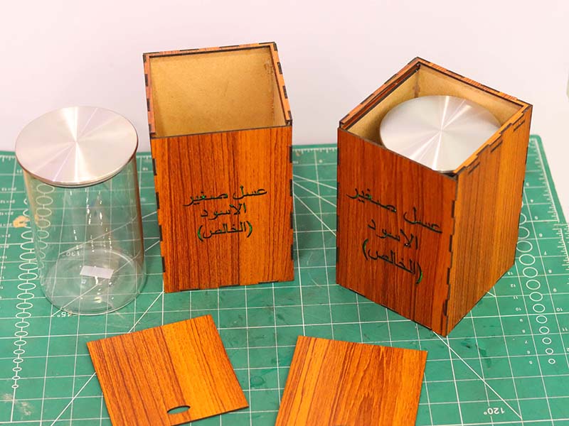 Laser Cut Packaging Box Storage Box Honey Jar Box Design