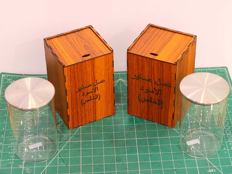 Laser Cut Packaging Box Storage Box Honey Jar Box Design