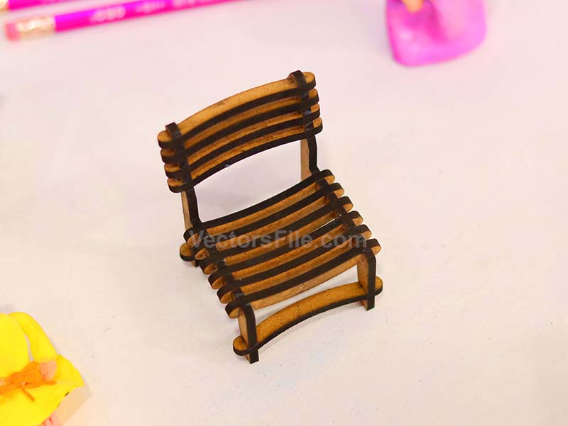 Laser Cut Valovi Chair Design Miniature Dollhouse Furniture